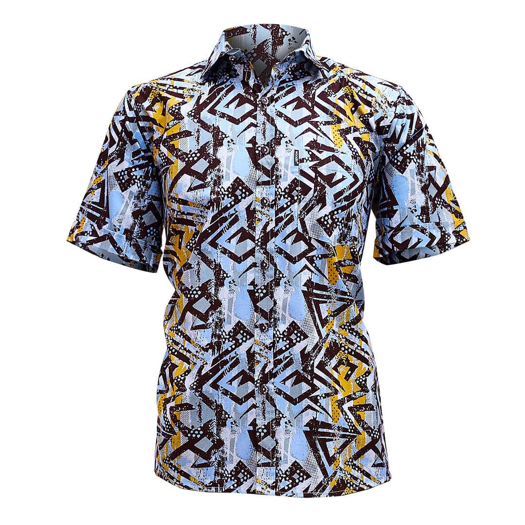 Short Sleeve Africa Print Shirt